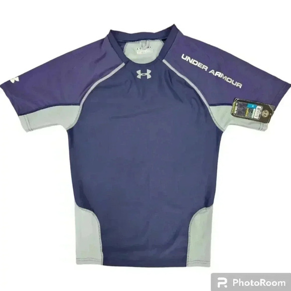 Under Armour Other - Under Armour HeatGear Compression Short sleeved shirt Blue&Gay #1228747 XL